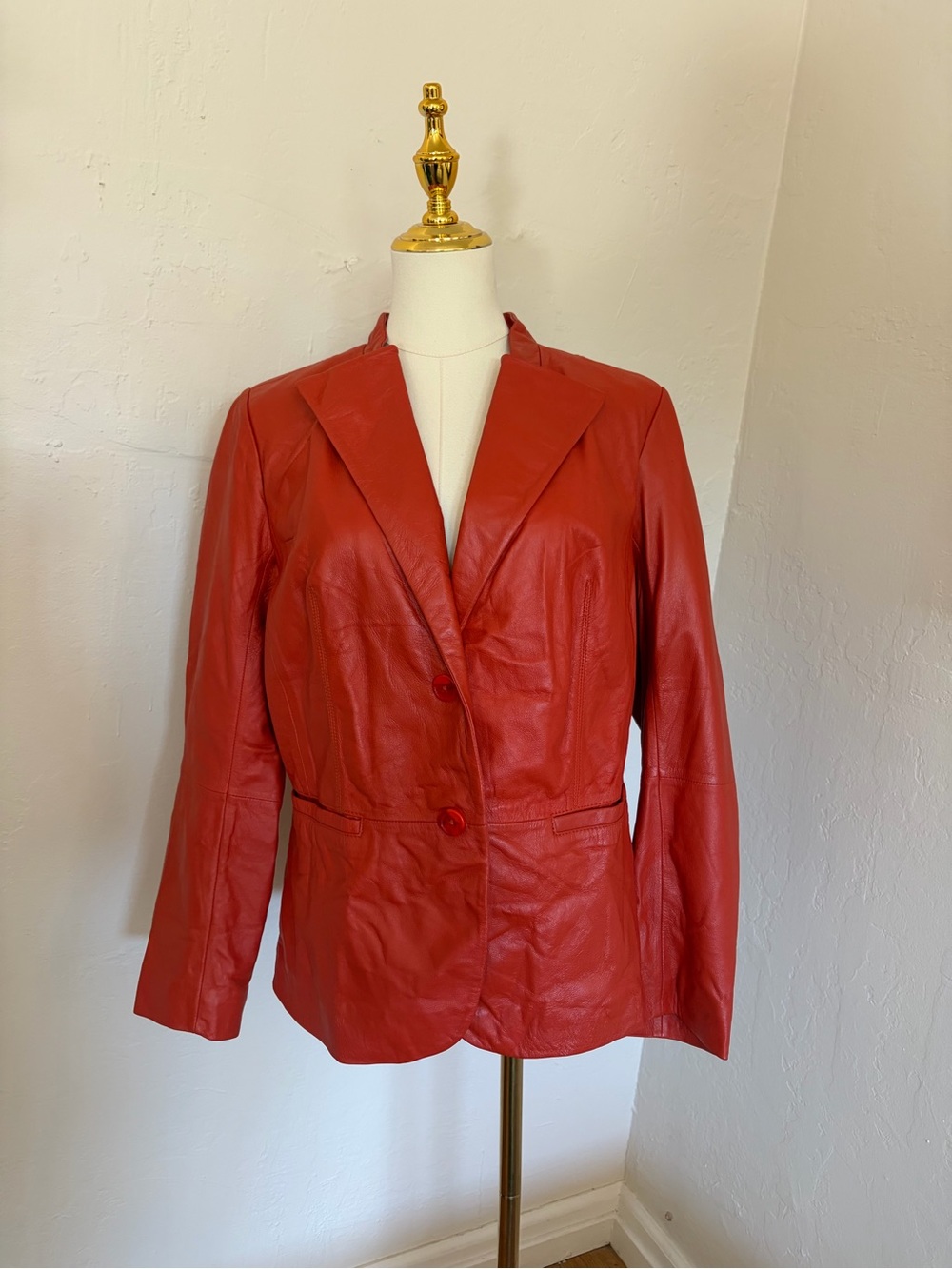 NWT Orange Genuine Leather Jacket